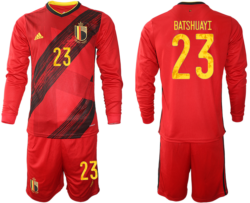 Men 2021 European Cup Belgium home Long sleeve #23 soccer jerseys